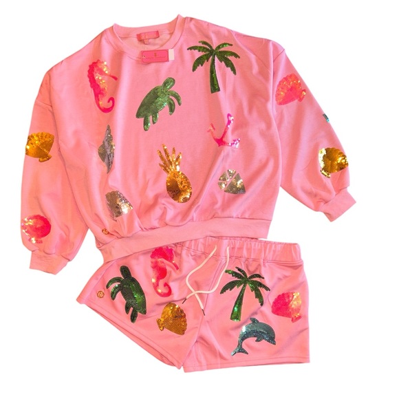 Simply Southern Tops - Simply Southern Sweater Sequin Beach 2 Piece Set